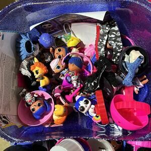 lol doll lot including 2 large dolls and many small dolls accessories in box